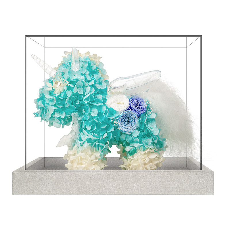 花逅 永生花黑色独角兽网红款圣诞节礼物情人节送女朋友生日礼物