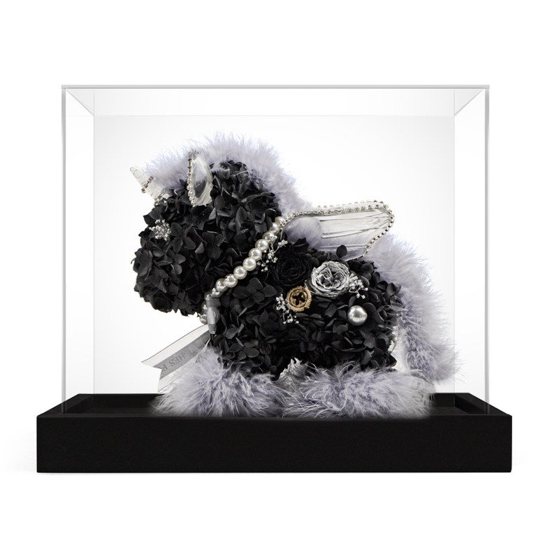 花逅 永生花黑色独角兽网红款圣诞节礼物情人节送女朋友生日礼物