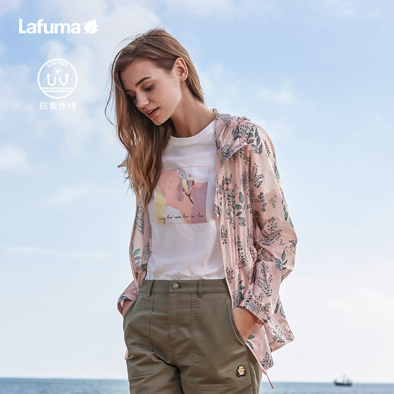 LAFUMA乐飞叶户外UPF40+防晒外套女中长款印花轻量夹克运动风衣,淘宝优惠券,粉丝福利购,淘宝优惠卷