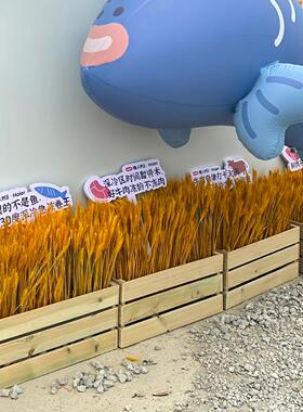 秋季商场装饰品木箱子超市集市秋收摆件金色麦穗稻谷麦子造景环创