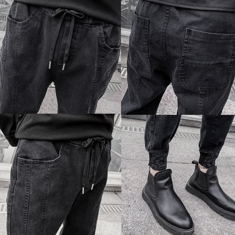 男韩版潮流休闲裤子秋冬季牛仔裤 弘号牛仔裤