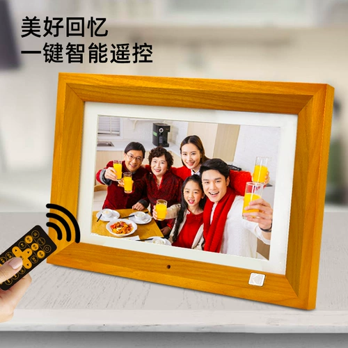 Цифровая фоторамка из натурального дерева, электронный фотоальбом, постер, настенная фотография на день матери, 10 дюймов, делается под заказ, с печатью вашего логотипа, подарок на день рождения