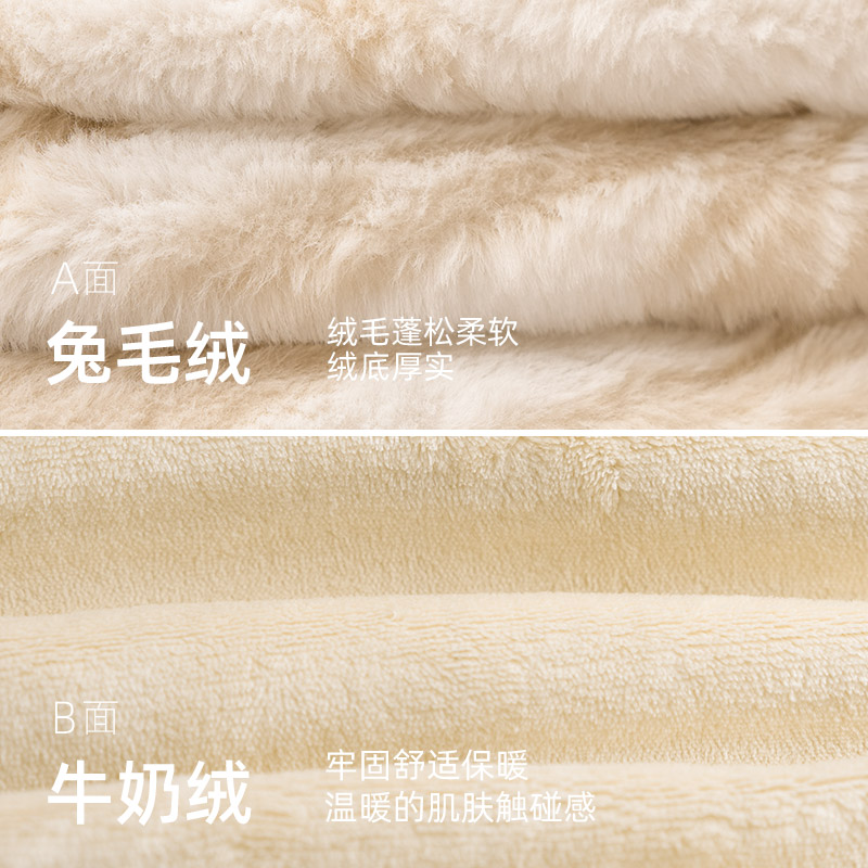 匹鲁A类加绒牛奶绒被套四件套2025新款春秋床单刺绣床品三件套