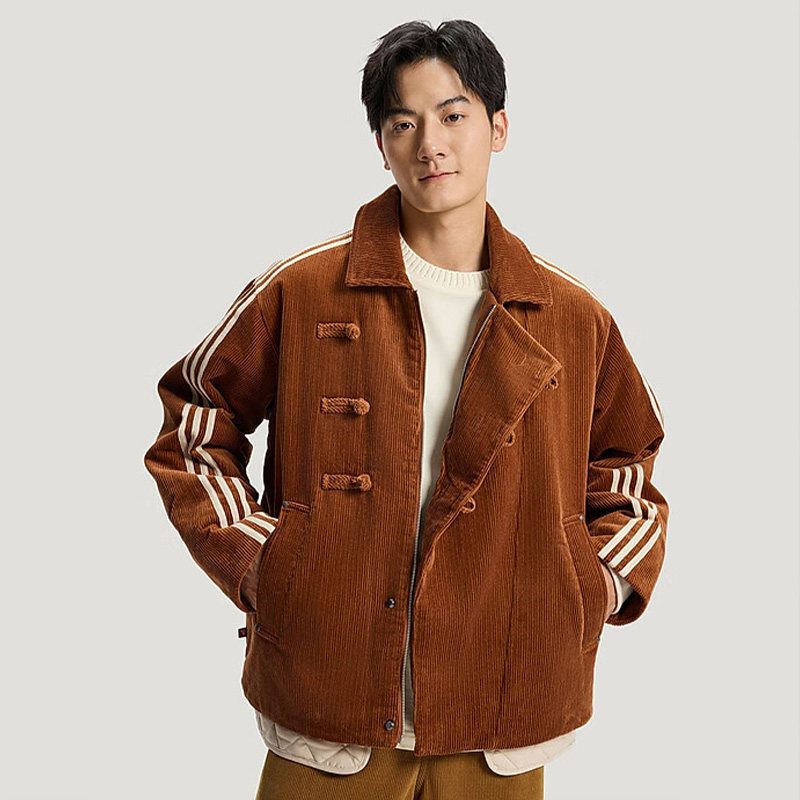 adidas阿迪达斯三叶草新中式保暖灯芯绒运动男女夹克外套KQ5135,淘宝优惠券,粉丝福利购,淘宝优惠卷