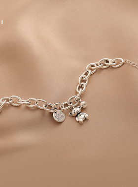 花迹可爱小熊手链女淡粗链条甜酷