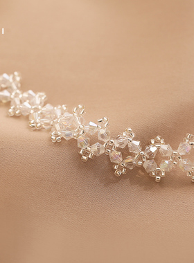 花迹水晶项链女超仙温柔气质短款颈链潮小众设计感网红锁骨链