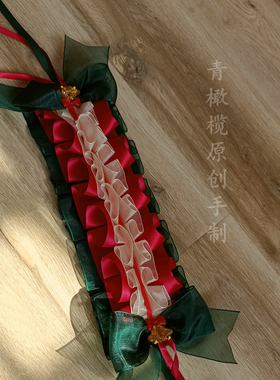 洛丽塔圣诞发带毛毛球发夹原创