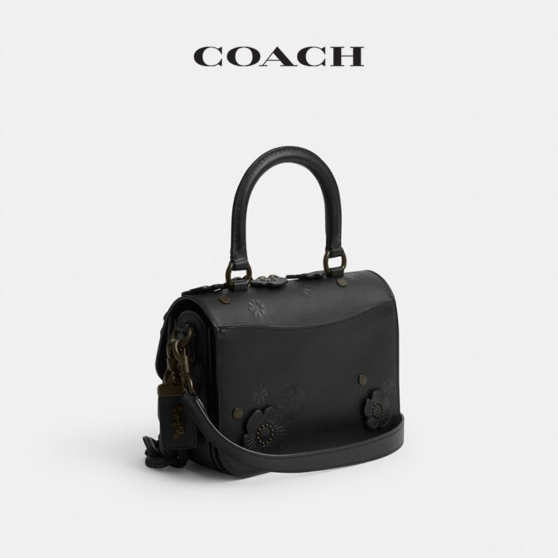 【新品】COACH/蔻驰女士茶玫瑰图案ROGUE顶部手柄手袋 - 图0