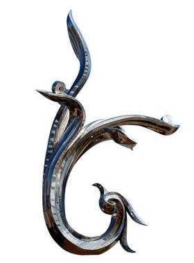 不锈钢凤凰雕塑定制大型广场景观创意孔雀烤漆动物羽翼金属摆件