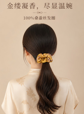 真丝22姆米桑蚕丝大肠发圈奢华