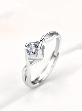 s925戒指一对纯银刻字男女韩版时尚简约情侣对戒素圈批发