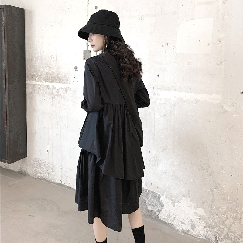 回秋不规则中长款设计感小众衬衫裙 回秋连衣裙