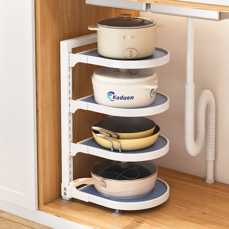 厨房家用多层放锅架橱柜内下锅架子 卡度恩厨房置物架/角架