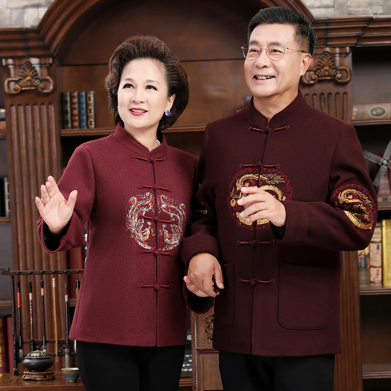 中老年情侣装唐装男爷爷中式生日 柒赢唐装