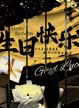 生日场景布置装饰打卡挂布道具
