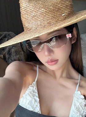 顶版水钻复古墨镜明星同款Y2K千禧辣妹风超轻金属太阳镜防紫外线