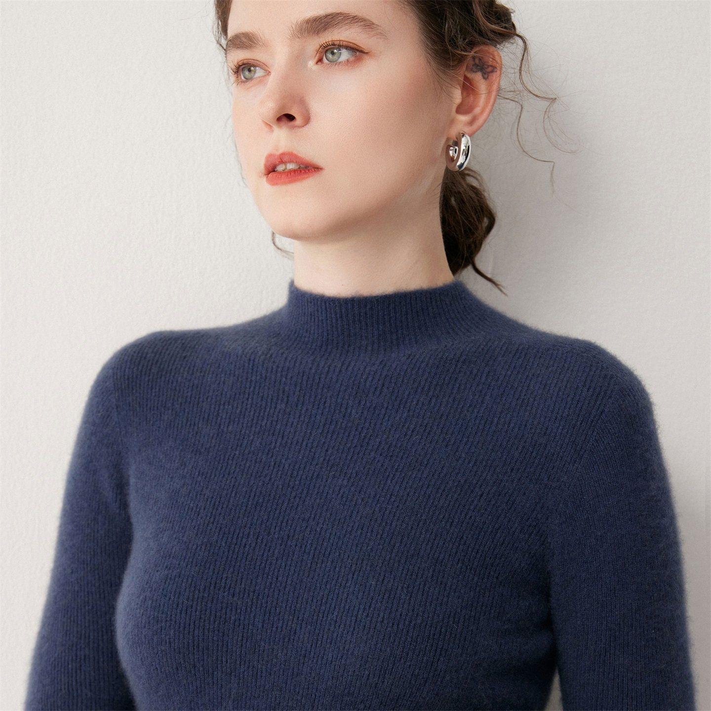 秋冬半高领羊绒衫女短款修身100纯山羊绒紧身内搭毛衣套头打底衫,淘宝优惠券,粉丝福利购,淘宝优惠卷