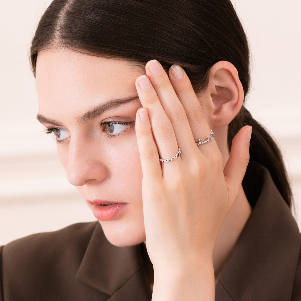 pandora潘多拉心意交织女纯银戒指 KELLYBO海外戒指/指环