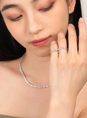 APM MONACO 密镶双指戒指男女情侣款设计感小众A22035OX