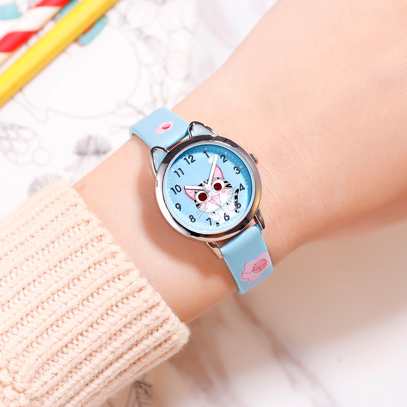 女小学生可爱指针式防水女童电子表 她福国产腕表