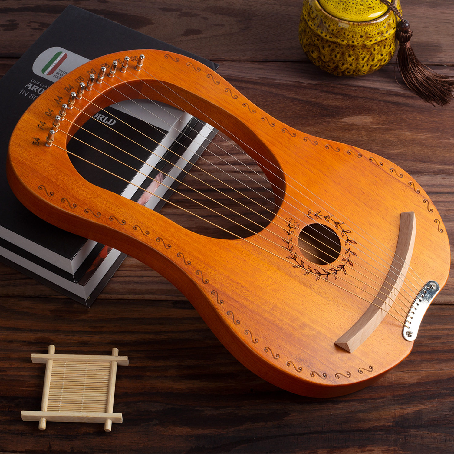 新款单板16音莱雅琴19音小竖琴lyre琴里尔琴便携式乐器里拉琴