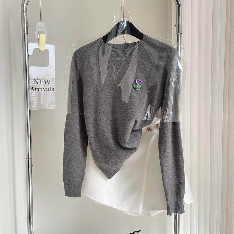 绵羊毛衫欧货精品重工2025秋冬圆领打底衫一体无缝毛衣针织衫女,淘宝优惠券,粉丝福利购,淘宝优惠卷