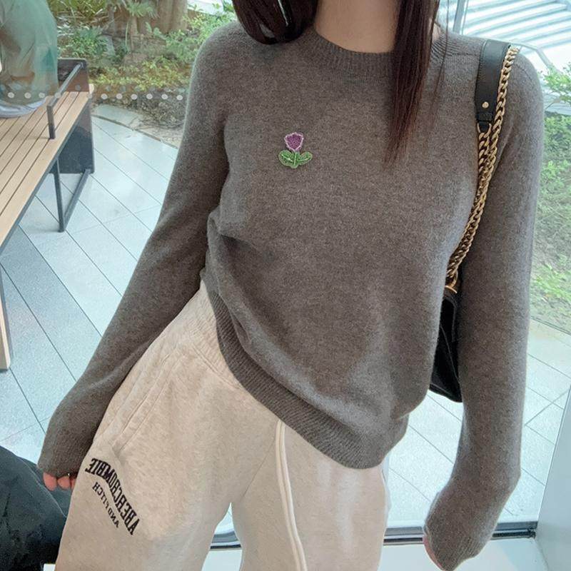 绵羊毛衫欧货精品重工2025秋冬圆领打底衫一体无缝毛衣针织衫女,淘宝优惠券,粉丝福利购,淘宝优惠卷