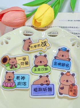 卡皮巴拉胸针中高考学生励志文字徽章为梦而战男女别针学生小礼物