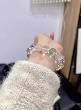 清透多宝天然白水晶手串送女友