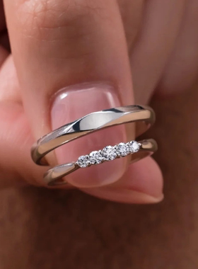 OBD培育钻石女戒S925银情侣对戒