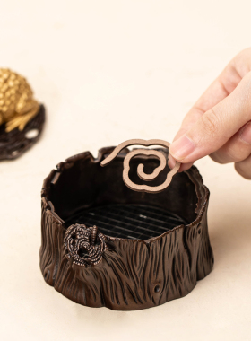 中式复古金蟾盘香炉茶道摆件