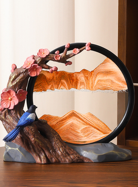 喜上梅梢流沙画摆件新中式高级感小众装饰品送新人闺蜜新婚礼物