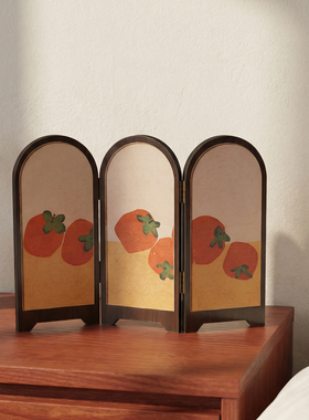 新中式折叠屏风桌面摆件