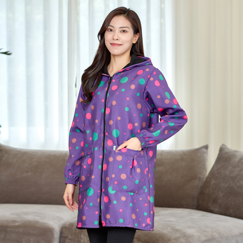 加绒罩衣女新款加厚防水防油大人长袖围裙厨房家用工作服外套冬季,淘宝优惠券,粉丝福利购,淘宝优惠卷