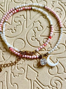 心间月白贝母珍珠项链女款2025新款锁骨链高级感颈链轻奢小众配饰