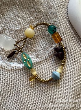 铃兰花玉髓复古花卉感原创手作小众手链复古手串