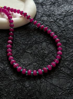 新品waki 热情泡泡糖粉色串珠项链女可爱气质个性原创锁骨链独特