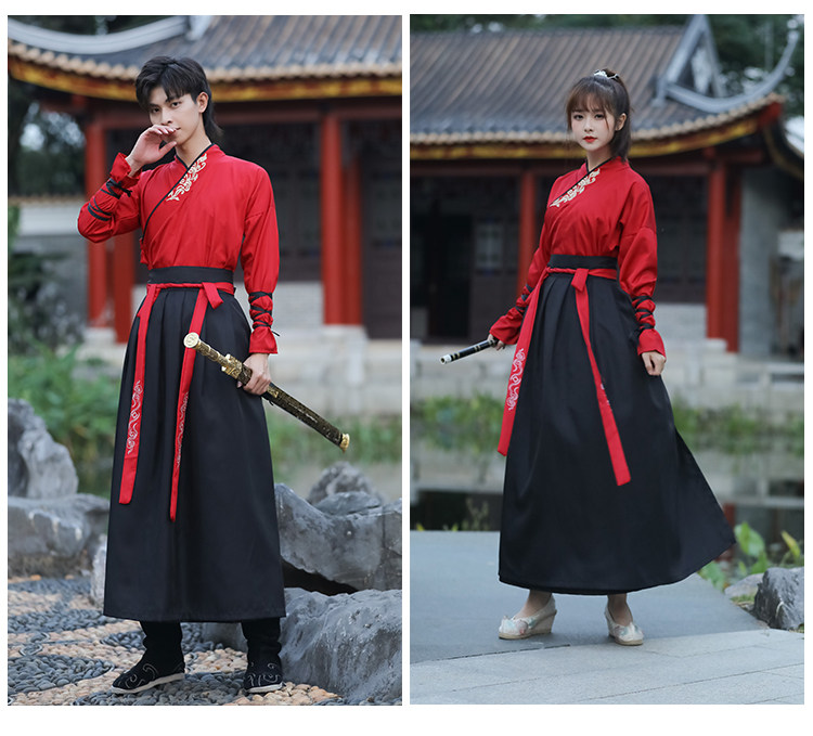 武侠风女中国风交领齐腰襦裙汉服 澳东秀民族服装/舞台装