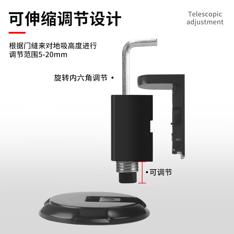 超薄隐形防风地吸卫生间免打孔极窄边框铝合金极简长虹玻璃门门吸 - 图1