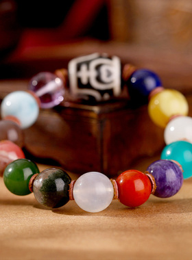 天然玉石多宝手串DIY创意单圈蜜