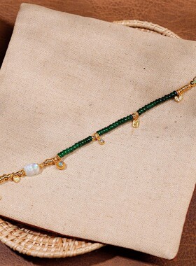 新中式天然A货绿水翡翠算盘珠手