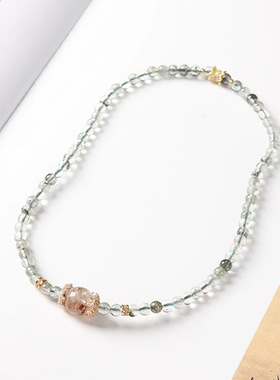 【财满仓】天然绿幽灵多圈水晶手