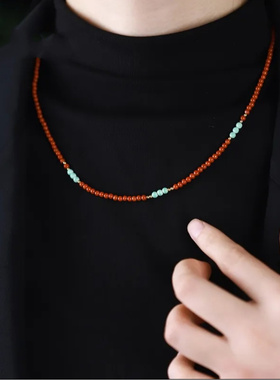 南红级细小米珠多圈手链项链绿松