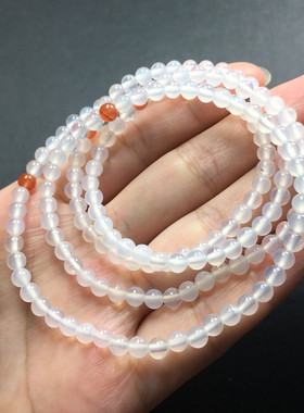男女玛瑙多圈手链4mm荔枝冻白色