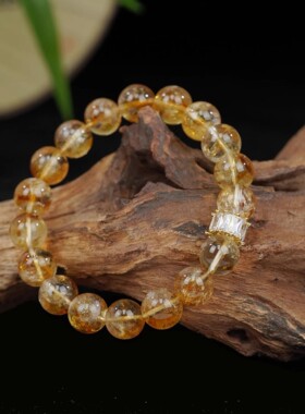 天然黄塔晶手链好运日富一日招财