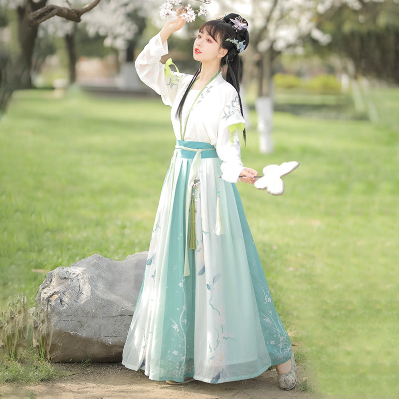 醉婵原创【碧落】唐风对襟齐胸汉服 醉婵汉服