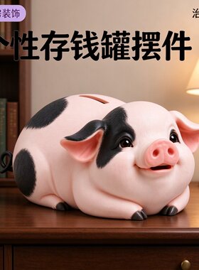 可爱花猪零钱存钱罐动物造型树脂摆件儿童生日节日送礼储蓄罐钱罐
