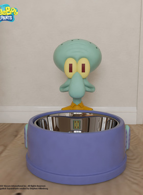 创意章鱼哥系列宠物食盆保护颈椎防黑下巴客厅桌面大容量收纳摆件