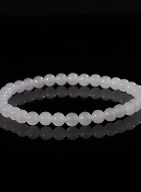 俄料和田玉白玉单圈手串5mm珠子