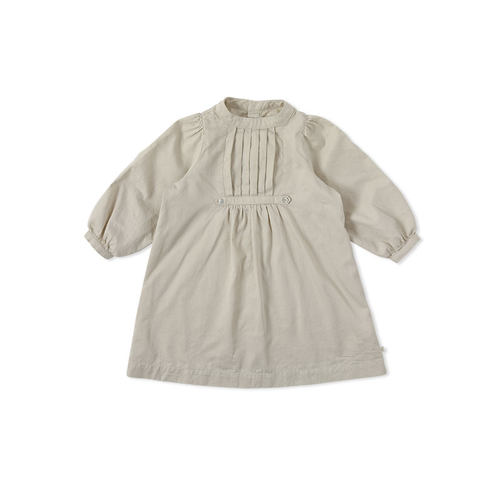 benebene女童秋冬新款连衣裙设计感纯棉舒适公主风纯色及膝裙子 - 图0